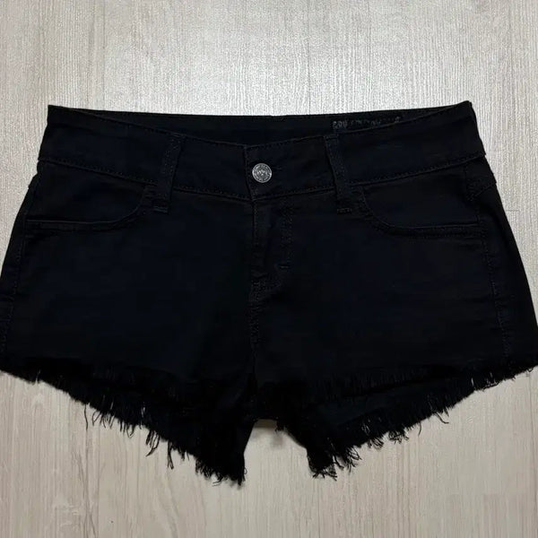 [BUNJANG] SIWY Camilla Black Cut-off Denim Shorts (Size 24) / 상태A급)씨위청바지.SIWY.반바지.청반바지.검정바지.청바지.여자바지.바캉스.섹시.숏팬츠.핫팬츠.데님팬츠.스판바지