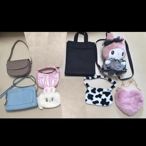[BUNJANG] Esther Bunny My Melody Handbag, Crossbody Pouch, Shoulder Bag Bundle Set / 가방 8개에 19900원 .핸드백 크로스 파우치 숄더백 등등 에스더버니 마이멜로디 마멜