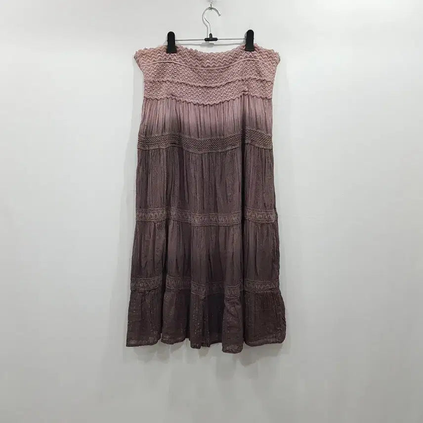 [BUNJANG] Vintage Mori Girl Crochet Dye Tube Top Mini Dress L / R754 빈티지 모리걸 하구미룩 크로셰 나염 튜브탑 캉캉 미니 원피스 여L
