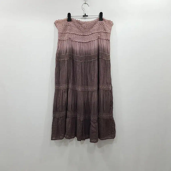 [BUNJANG] Vintage Mori Girl Crochet Dye Tube Top Mini Dress L / R754 빈티지 모리걸 하구미룩 크로셰 나염 튜브탑 캉캉 미니 원피스 여L