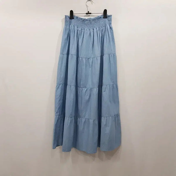 [BUNJANG] Vintage Banding High-Waist Mori Girl Long Skirt / R757 빈티지 밴딩 하이웨스트 모리걸 하구미룩 캉캉 롱 스커트 여F