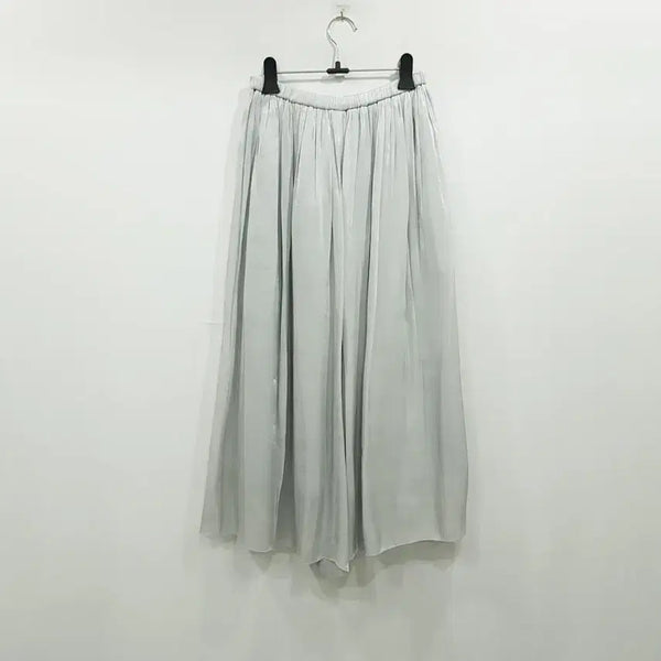 [BUNJANG] Vintage Japanese Satin Wide Leg Pants Size M / R760 JPN 빈티지 밴딩 주름 새틴 8부 통 와이드 바지 여M