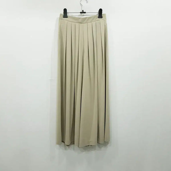 [BUNJANG] Uniqlo High-Waisted Wide-Leg Pants Beige Women's S / R763 유니클로 밴딩 핀턱 연베이지 통 와이드 바지 여S