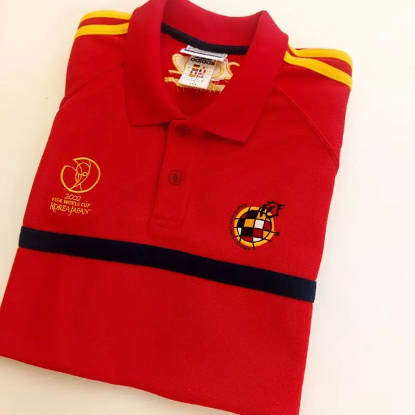 [BUNJANG] Adidas Japan 2002 World Cup Spain Team Pique Shirt - Size M / 레어 아디다스 재팬 2002년 월드컵 스페인 팀 피케셔츠 M