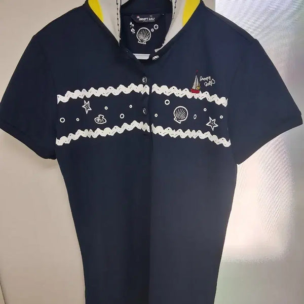 [BUNJANG] Sese Mi Golf Wear Navy T-Shirt Size 90 / 세세미 골프웨어 티 사이즈 90호 디자인강추 실착별로 사진참고