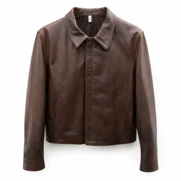 [BUNJANG] Tonywack Brown Cowhide Leather Jacket / 토니웩 브라운 레더자켓