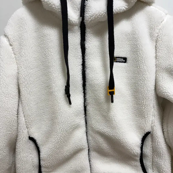 [BUNJANG] National Geographic Fleece Hooded Zip-up Jacket / 내셔널지오그래픽 플리스 후드 집업