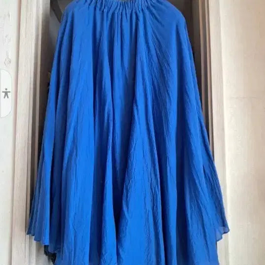 [BUNJANG] Flare 100% Cotton Long Skirt / 플레어  블루 면100 %