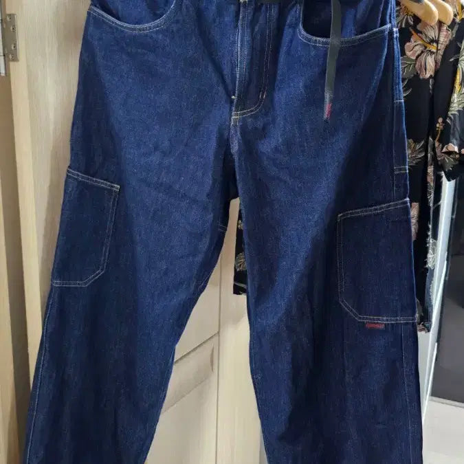 [BUNJANG] Gramicci Relaxed Wide Denim Pants Dark Indigo M / 그라미치 락슬라이드 와이드 데님 팬츠 다크 인디고 M(30-32)