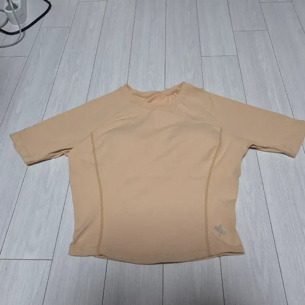 [BUNJANG] Xexymix Cropped Short Sleeve T-shirt Beige S / 젝시믹스 크롭 반팔 베이지 S (가슴패드포함)