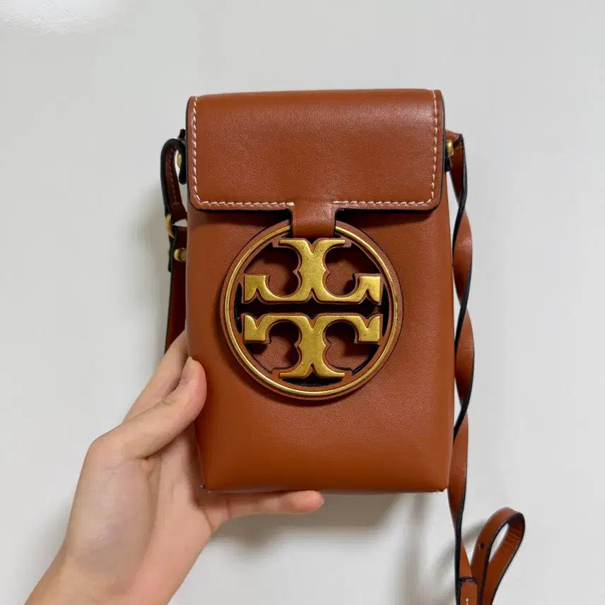 [BUNJANG] Tory Burch Kira Phone Crossbody Bag Brown / 토리버치 키라폰 크로스백 브라운
