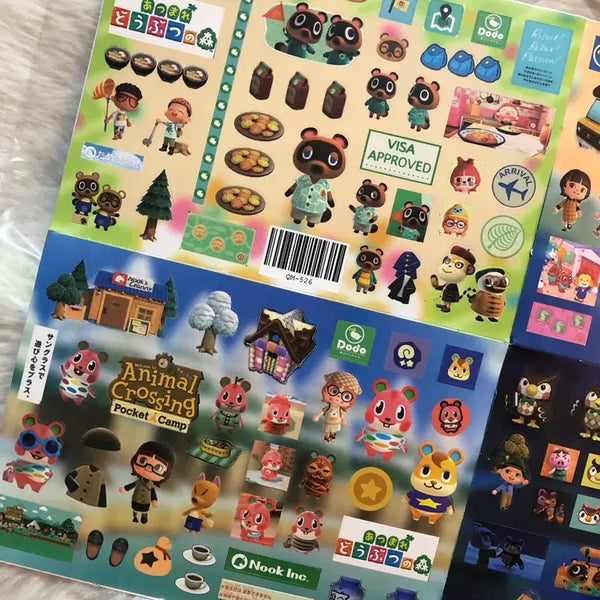 [BUNJANG] Animal Crossing Paper Stickers (8 Sheets) / 모동숲 종이스티커