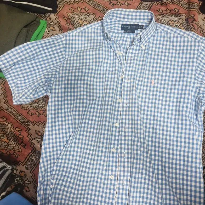 [BUNJANG] Polo Ralph Lauren Blue Plaid Short Sleeve Shirt / 폴로 랄프로렌 체크 반팔 셔츠 블루