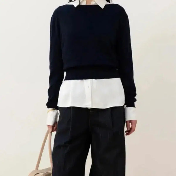 [BUNJANG] Orr Silk Boatneck Pullover Navy / 오르 실크 보트넥 풀오버 네이비