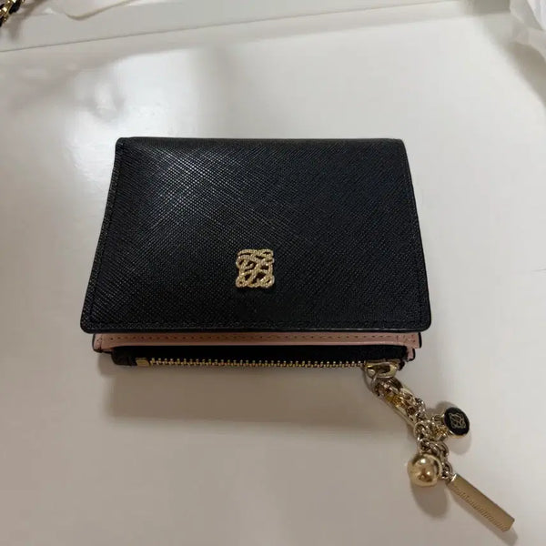 [BUNJANG] Louis Quatorze Bifold Wallet Black/Pink / 루이까또즈 반지갑 블랙/핑크