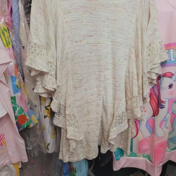 [BUNJANG] Women's Summer Chiffon Blouse with Lace Decoration (Imported) / 여성 여름 블라우스 쉬폰 레이스 장식 수입