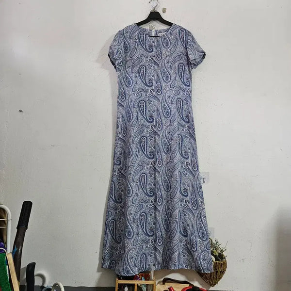 [BUNJANG] Hong Seung Ae Rayon Long Dress Blue / 인견홍승애.롱 원피스 블루