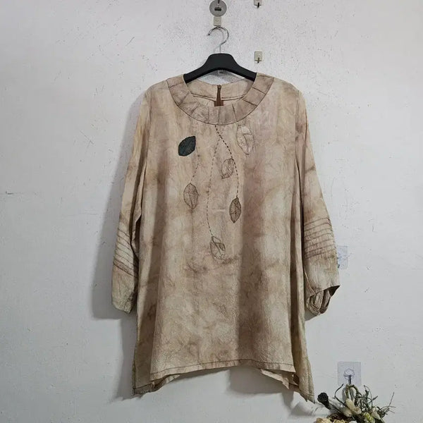 [BUNJANG] Rayon Leaf Pattern Shirt / 인견나뭇잎 패턴 셔츠