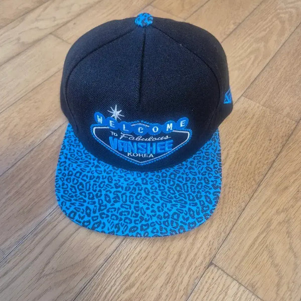 [BUNJANG] Vanshee Korea Blue Leopard Print Snapback / 블랙 블루 레오파드 스냅백