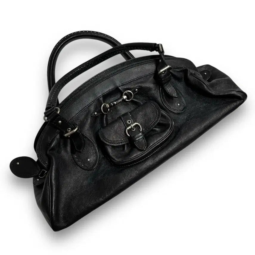 [BUNJANG] Christian Dior Black Leather Bowling Bag / Christian Dior Black Leather Bowling Bag