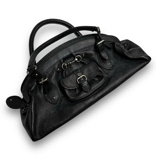 [BUNJANG] Christian Dior Black Leather Bowling Bag / Christian Dior Black Leather Bowling Bag