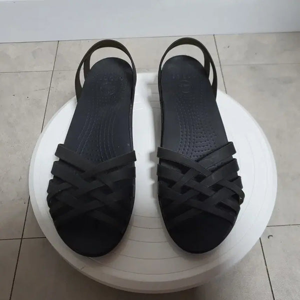 [BUNJANG] Crocs Huarache Flat Women Black / 크록스 후라체 플랫 우먼 블랙 245-250mm (W8)