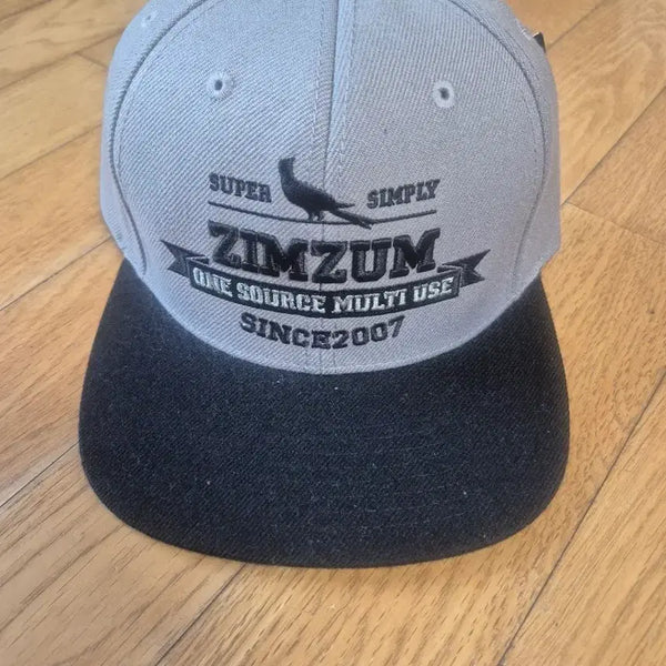 [BUNJANG] Zimzum Logo Embroidered Snapback Hat (Grey/Black) / 짐줌 스냅백모자 그레이/블랙