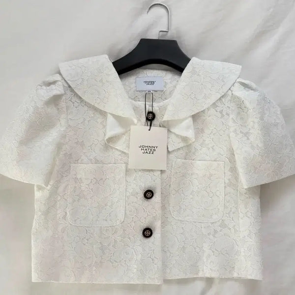 [BUNJANG] Johnny Hates Jazz Ruffle Lace Jacket White / 쟈니헤잇재즈 러플 레이스 자켓 화이트