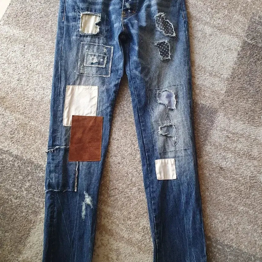 [BUNJANG] DSQUARED2 12 Season Multi Patchwork Distressed Denim Jeans (S74LA0463) - Size 48 / [정품/48] 디스퀘어드2 12시즌 멀티 패치워크 데님 청바지 (S74LA0463)
