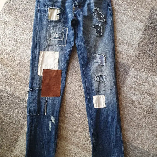 [BUNJANG] DSQUARED2 12 Season Multi Patchwork Distressed Denim Jeans (S74LA0463) - Size 48 / [정품/48] 디스퀘어드2 12시즌 멀티 패치워크 데님 청바지 (S74LA0463)