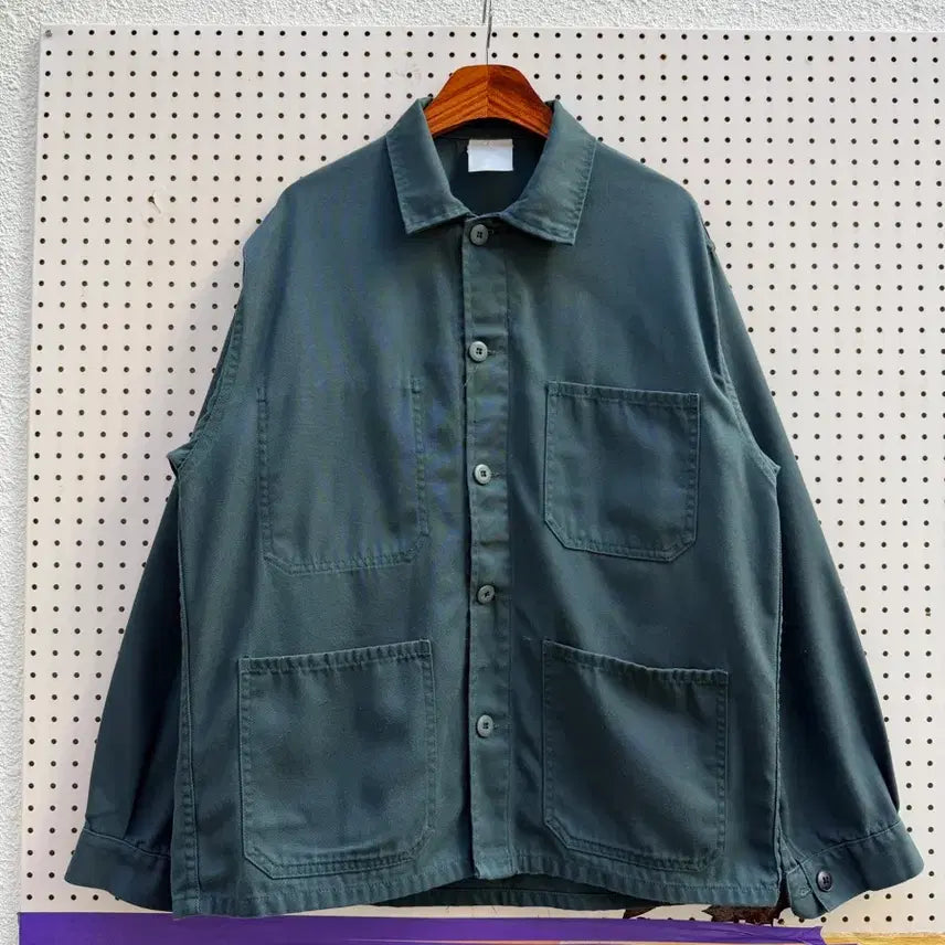 [BUNJANG] 80s Vintage Euro French Work Jacket Dark Green / 80s EURO VINTAGE DARK GREEN 그린 프렌치워크자켓