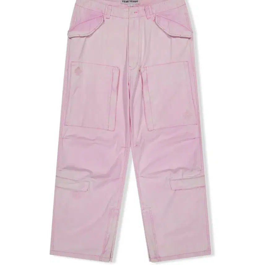 [BUNJANG] YESEYES Bleached Aviator Pants Pink Denim (M & L) / 예스아이씨 Bleached Aviator Pants 핑크 데님 바지 M & L