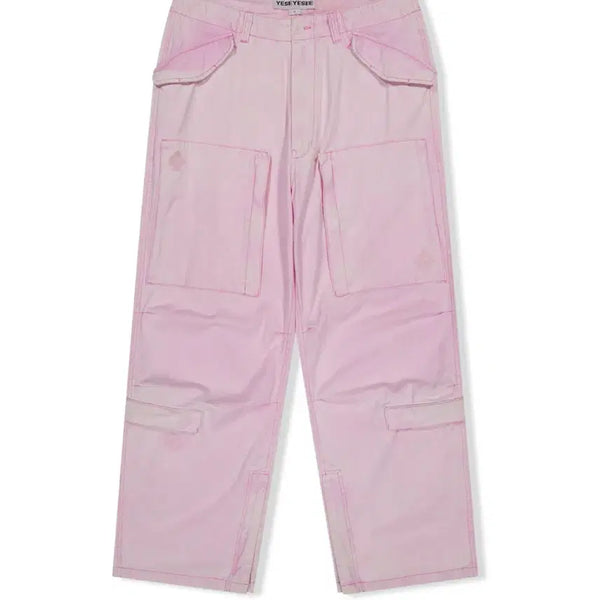 [BUNJANG] YESEYES Bleached Aviator Pants Pink Denim (M & L) / 예스아이씨 Bleached Aviator Pants 핑크 데님 바지 M & L