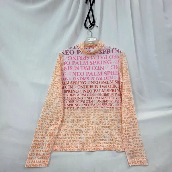 [BUNJANG] Neofam Spring Women's Sheer Logo Long Sleeve T-Shirt / 네오팜 스프링여성비침 로고 긴팔 티셔츠85~90