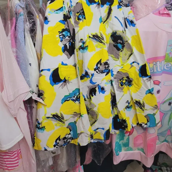[BUNJANG] Flower Pattern Pleated Skirt / 플라워 패턴 플리츠 스커트 수입