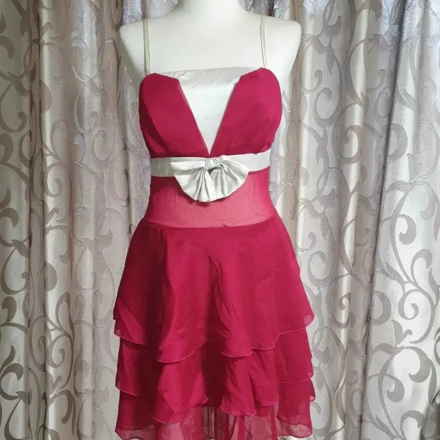 [BUNJANG] Girls' Pink Ribbon Midi Dress / 여아 드레스 핑크 리본 치마
