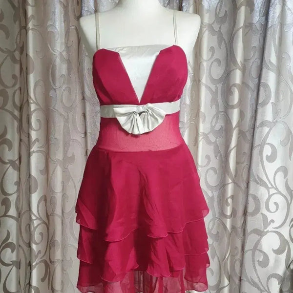 [BUNJANG] Girls' Pink Ribbon Midi Dress / 여아 드레스 핑크 리본 치마