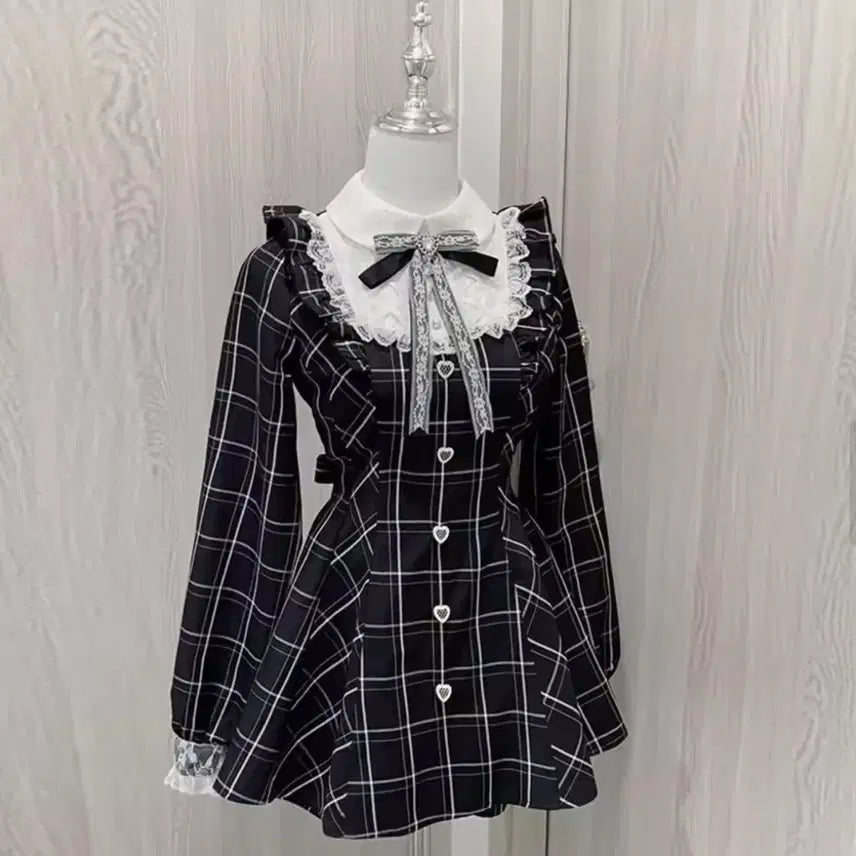 [BUNJANG] Jirai Kei Subculture Lolita Skirt Dress / 지뢰계 서브걸쳐 블랙 셋업 로리타 스커트 드레스 검정 일본