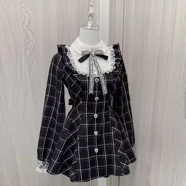 [BUNJANG] Jirai Kei Subculture Lolita Skirt Dress / 지뢰계 서브걸쳐 블랙 셋업 로리타 스커트 드레스 검정 일본