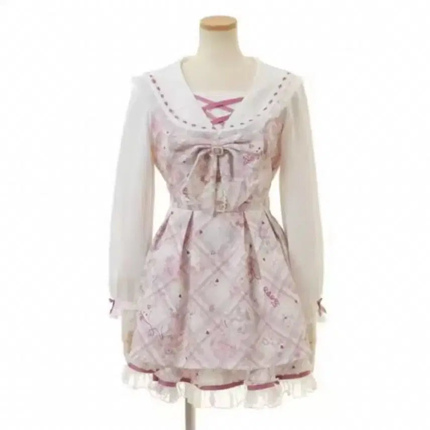 [BUNJANG] Jirai Kei My Melody Pink Lolita Dress / 지뢰계 핑크 셋업 양지뢰 로리타 마이멜로디 드레스 서브컬쳐