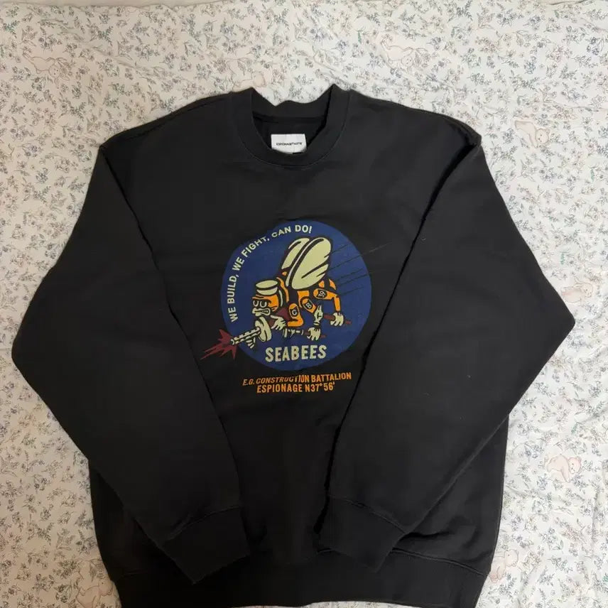 [BUNJANG] Espionage SEABEES Cotton Sweatshirt Black / 에스피오나지 맨투맨