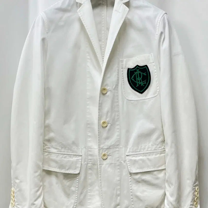 [BUNJANG] Polo Ralph Lauren Basil Emblem Cotton Blazer Jacket / 폴로 랄프로렌 바실 와펜 화이트 엠블렘 코튼 블레이저 자켓