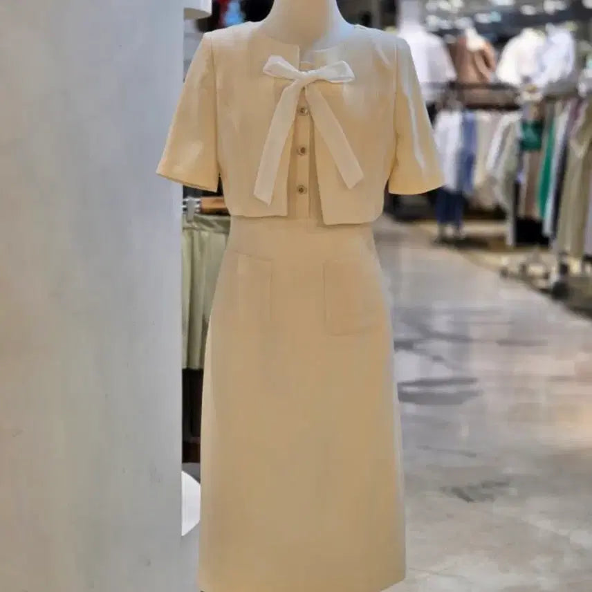 [BUNJANG] SOUP Color Block Tie Jacket Dress (Size 55) / [사놓고보관만한새제품] 정가 28만9천원 단종상품 숲 (SOUP) 배색타이 쟈켓형 원피스 OB5OPQ1 55사이즈