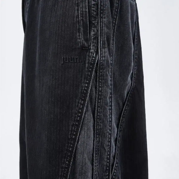 [BUNJANG] Juun.J 26SS Herringbone Denim Track Pants Black 46 / 준지 / 26ss 헤링본 데님 트랙 팬츠 / 46