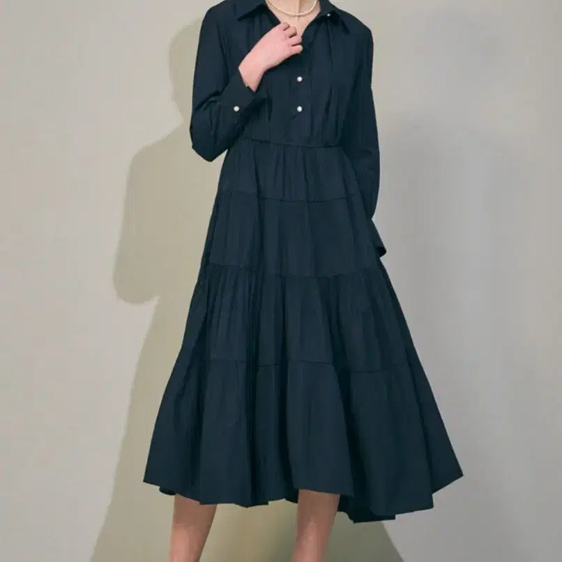 [BUNJANG] Mine 23FW Pleats Flare Dress / 한섬 23fw 마인 mine 플리츠 플레어 드레스 44-55