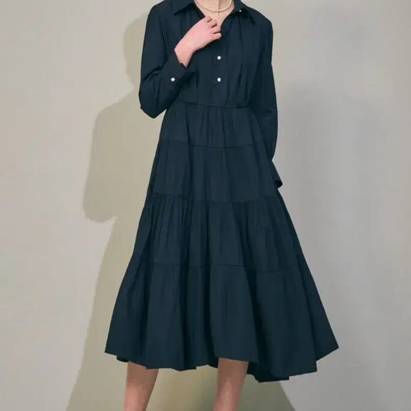 [BUNJANG] Mine 23FW Pleats Flare Dress / 한섬 23fw 마인 mine 플리츠 플레어 드레스 44-55