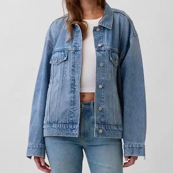 [BUNJANG] GAP Women's Oversized Icon Denim Jacket / G A P Womans Oversized Icon Denim Jacket