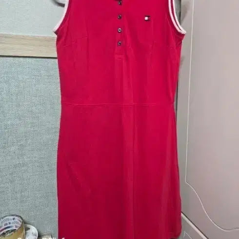 [BUNJANG] Tommy Hilfiger Women's Red A-Line Dress / 타미힐피거 원피스 레드