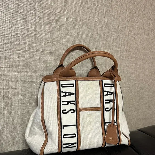[BUNJANG] Daks Canvas Leather Bag / 닥스 캔버스 가죽 가방