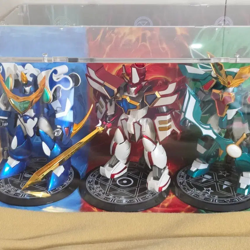 [BUNJANG] MegaHouse Variable Metallic Super Grandzord Set (Opened, Displayed) / 팝니다 메가하우스 베리어블 메탈릭 슈퍼그랑죠 세트 개봉전시품 (건큐브 장식장 포함)